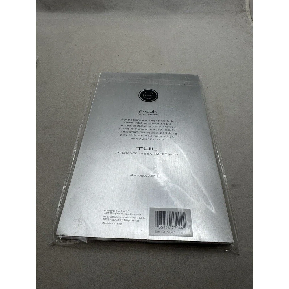 TUL Lot of 3 Narrow Ruled Refill Pages Graph Undated Planner Junior Size Note